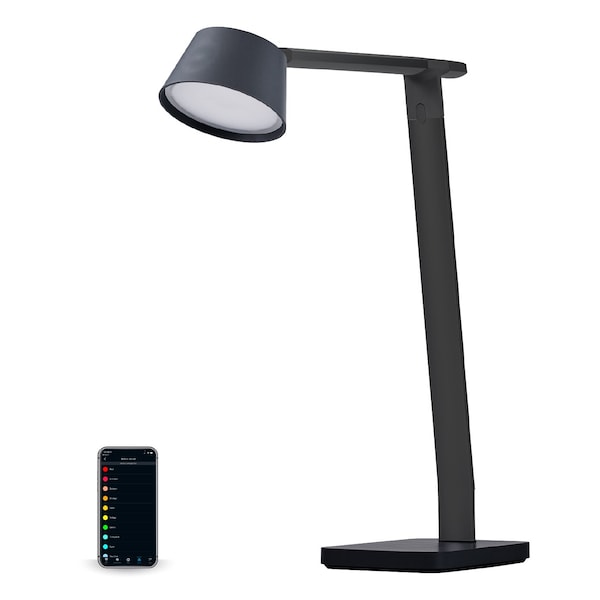 Black & Decker Smart Desk Lamp w/Qi Wireless Charger, Automatic Circadian Lighting + 16M RGB Colors LED2200-QISM-BK - main